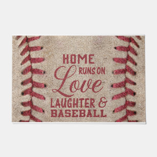 Hoem Runs On Love Laughter And Baseball Doormat