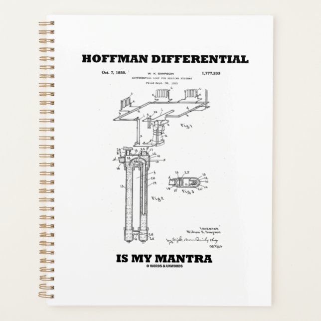 Hoffman Differential Is My Mantra US Patent Planner (Front)