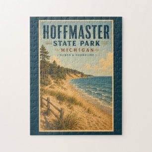 Hoffmaster State Park Michigan Illustration Travel Jigsaw Puzzle