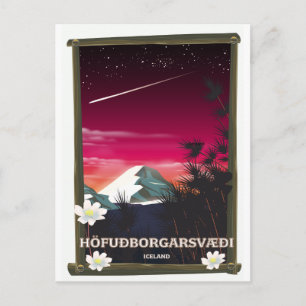 Höfuðborgarsvæði Iceland Iceland travel poster Postcard