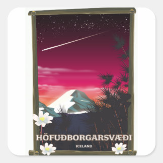 Höfuðborgarsvæði Iceland Iceland travel poster Square Sticker