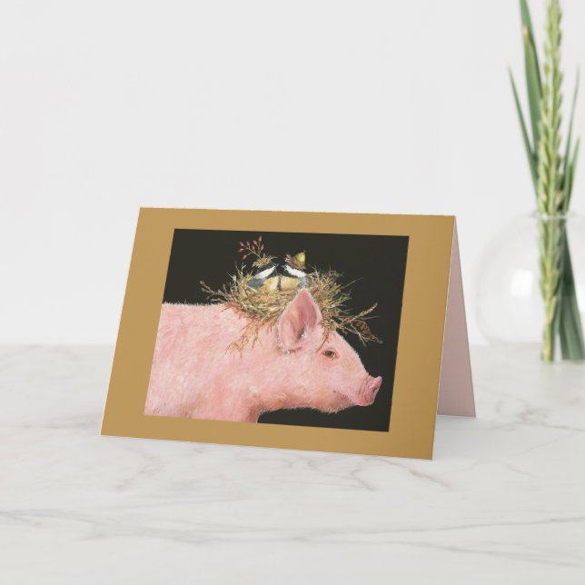 hog and chickadee friends card (Front)