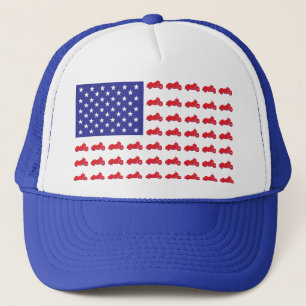 HOG-Flag-Red-White-Blue Trucker Hat