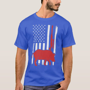 Hog Hunters American Flag Funny WIld Pig Hunting P T-Shirt