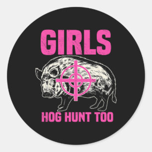 Hog Hunting Boar Pig Hunter Huntsman  Classic Round Sticker