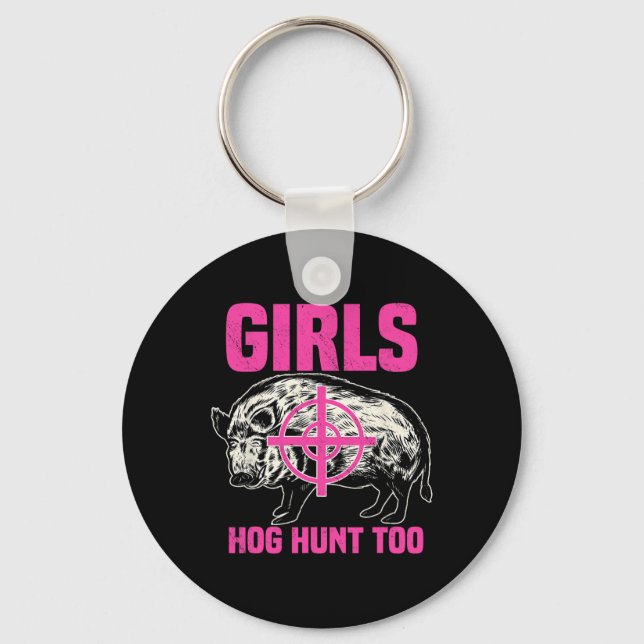 Hog Hunting Boar Pig Hunter Huntsman  Key Ring (Front)