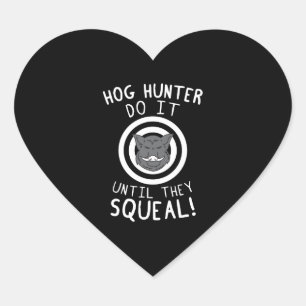 Hog Hunting Heart Sticker