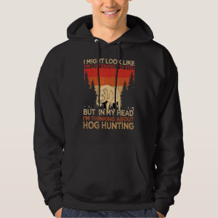 Hog Hunting Retro Vintage Boar Hunter Pig Huntsman Hoodie
