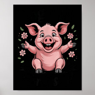 Hog Pink Funny Wild For Jesus Meme Cute Christian Poster