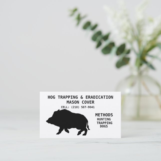 HOG TRAPPING & ERADICATION TEMPLATE BUSINESS CARD (Standing Front)