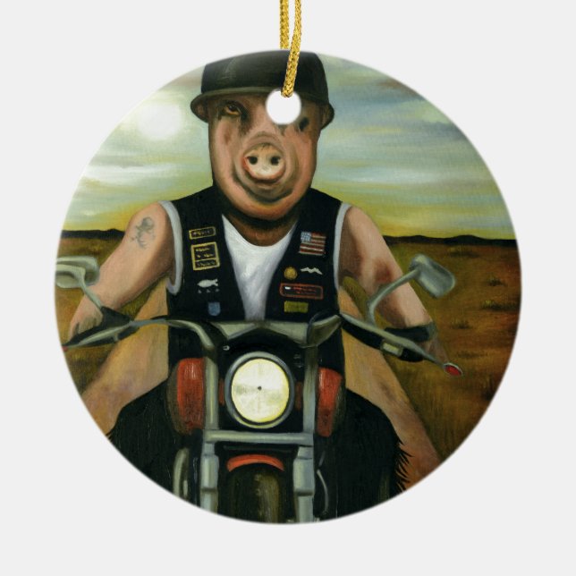 Hog Wild Ceramic Tree Decoration (Front)