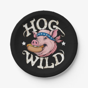 Hog Wild Paper Plate