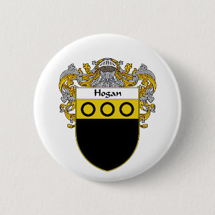 Hogan Coat of Arms (Mantled) 6 Cm Round Badge