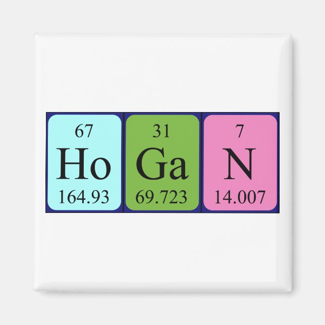 Hogan periodic table name magnet (Front)