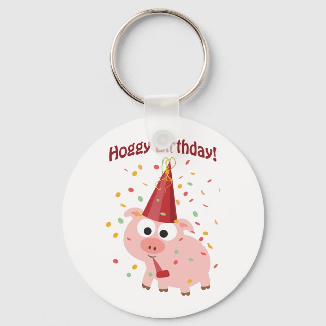Hoggy Birthday! Key Ring (Front)