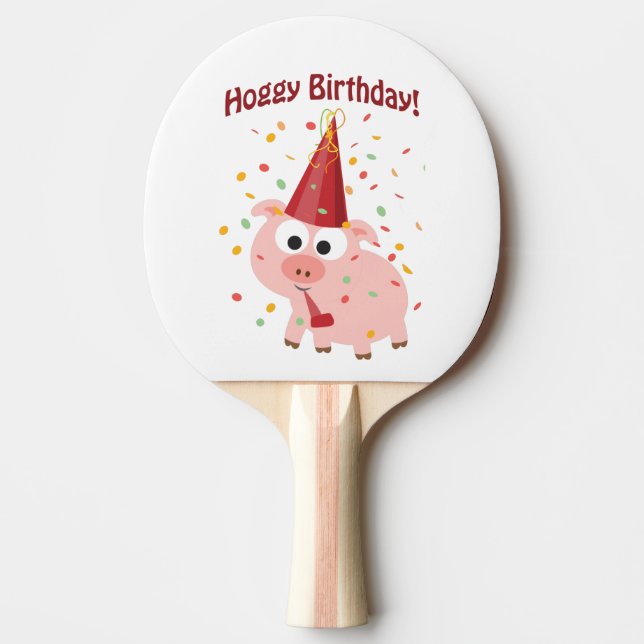 Hoggy Birthday! Ping Pong Paddle (Front)