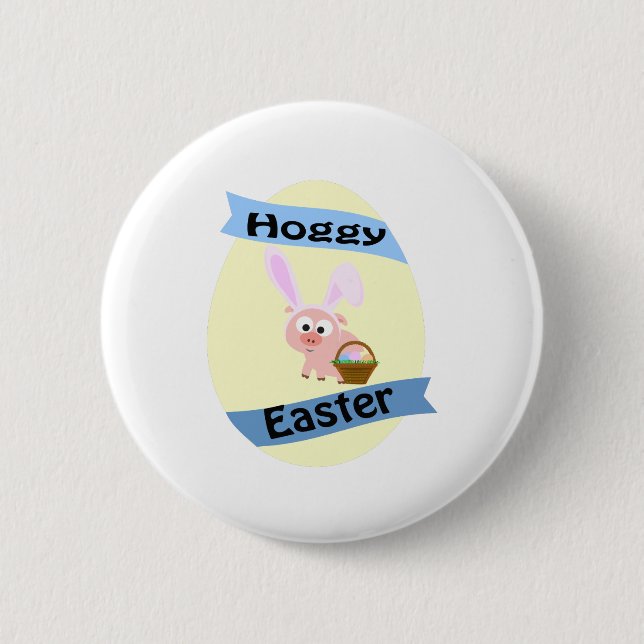 Hoggy Easter! 6 Cm Round Badge (Front)