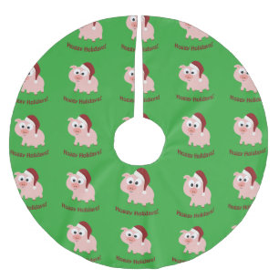 Hoggy Holidays! Santa Pig Brushed Polyester Tree Skirt