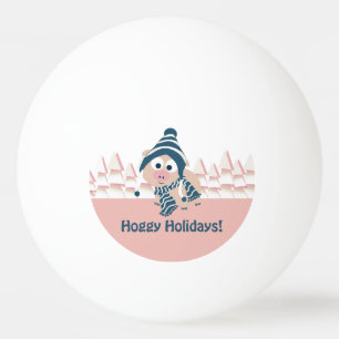 Hoggy Holidays! Winter Pig Ping Pong Ball