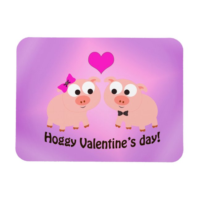 Hoggy Valentine's Day Pig Love Magnet (Horizontal)