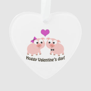 Hoggy Valentines Day Pigs Ornament