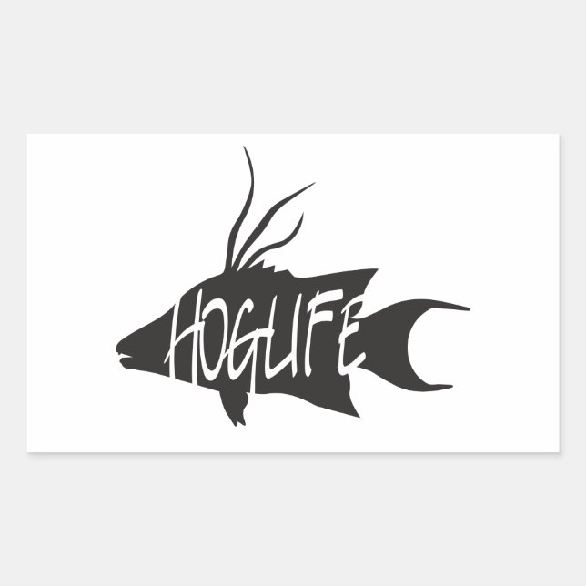 HogLife (Hogfish) Vinyl Decal Rectangular Sticker (Front)