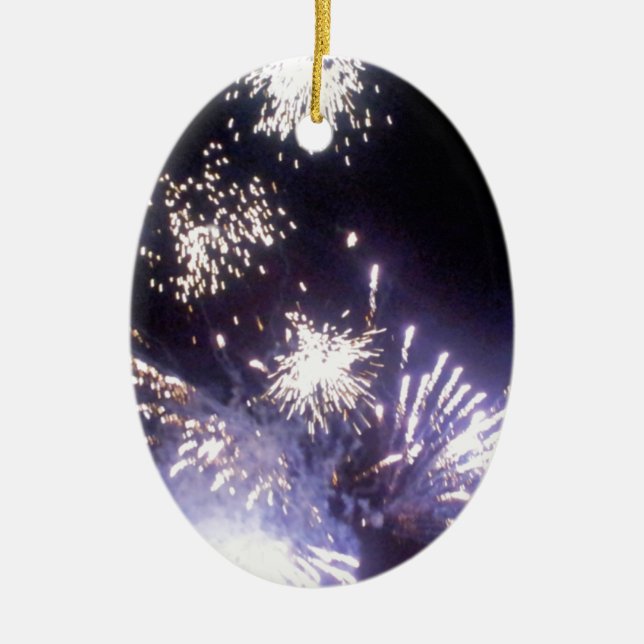 Hogmanay Fireworks Ceramic Tree Decoration (Front)