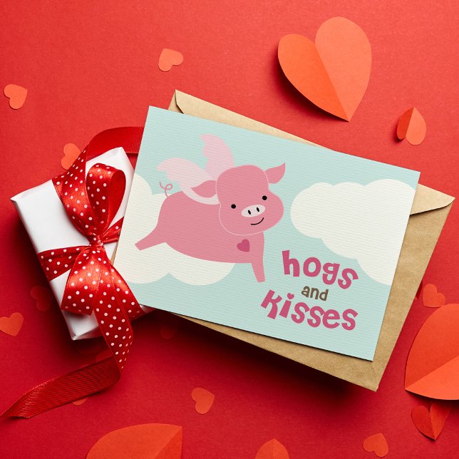 Hogs and Kisses Classroom Valentines Card (Creator Uploaded)