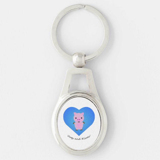Hogs and Kisses Pig Key Ring (Front)