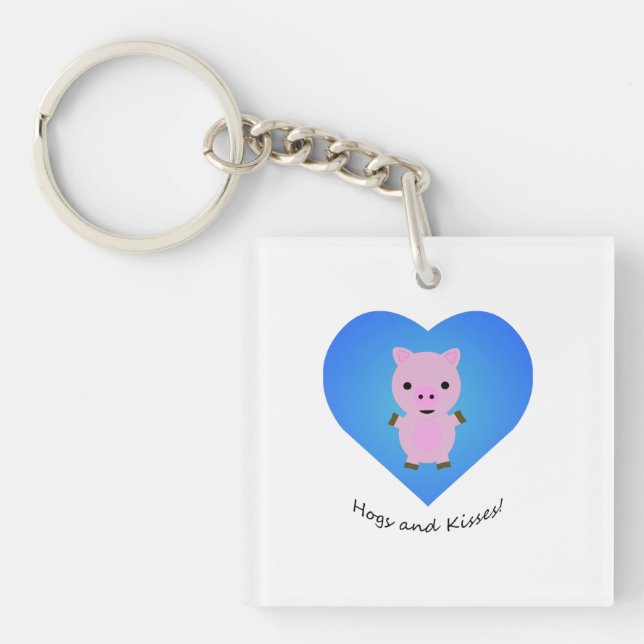 Hogs and Kisses Pig Key Ring (Front)