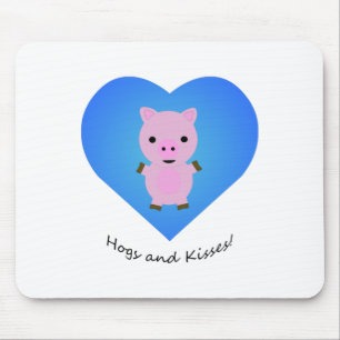 Hogs and Kisses Pig Mouse Pad