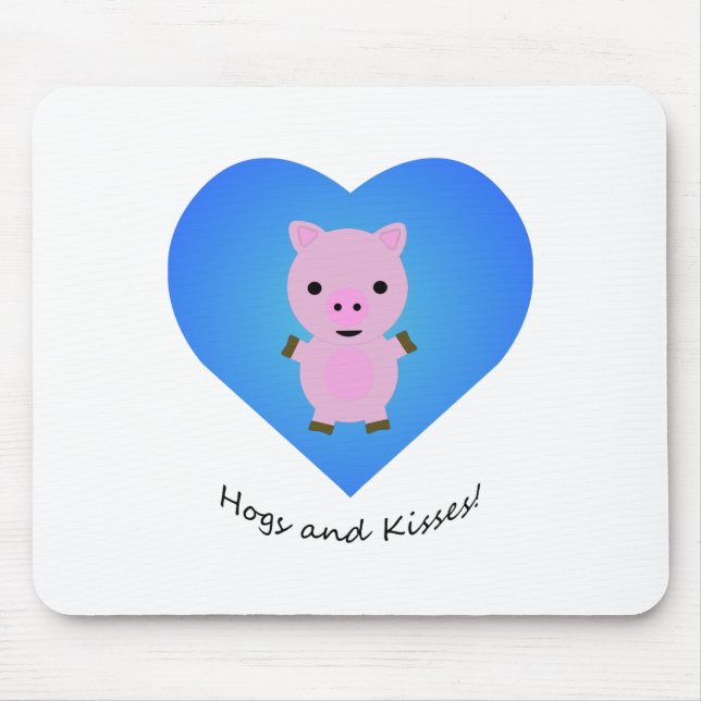 Hogs and Kisses Pig Mouse Pad (Front)