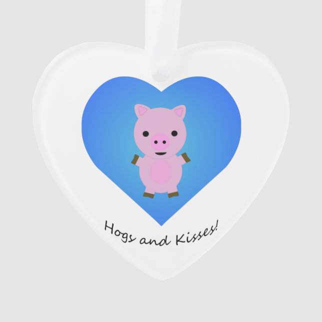 Hogs and Kisses Pig Ornament (Back)