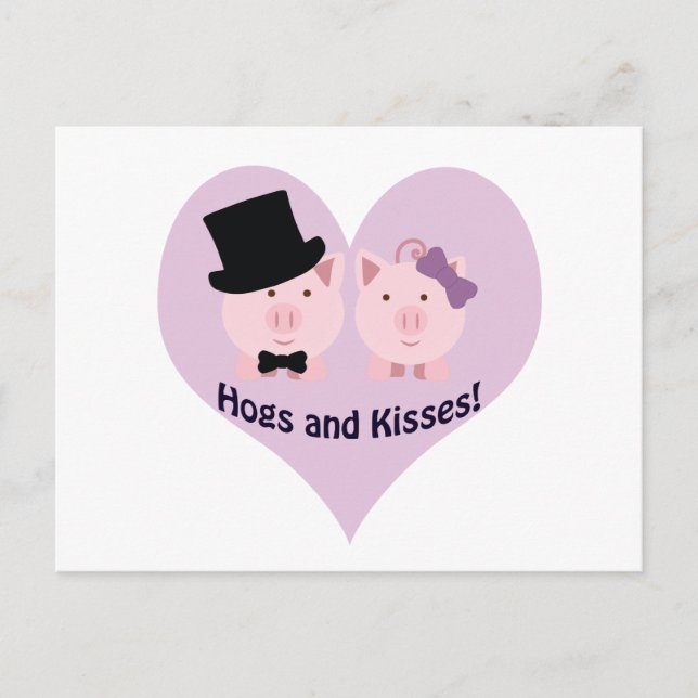 Hogs and kisses! postcard (Front)
