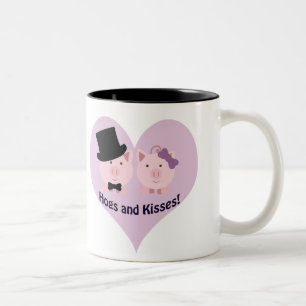 Hogs and kisses! Two-Tone coffee mug