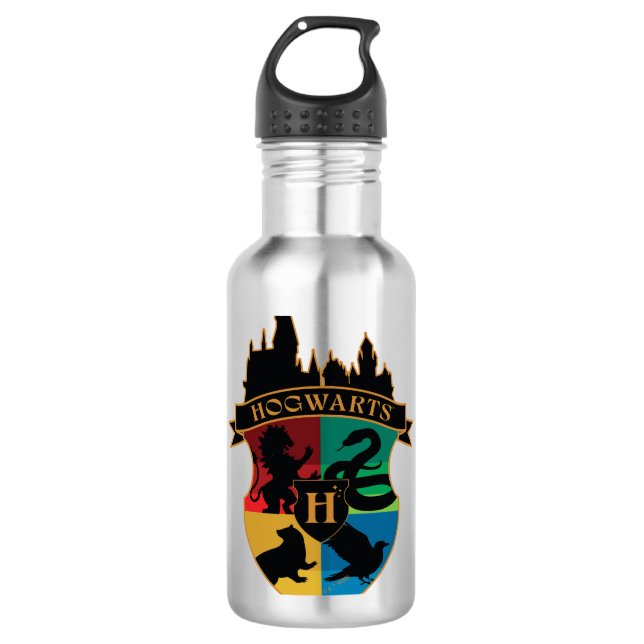 HOGWARTS™ Castle Crest House Pride Badge 710 Ml Water Bottle (Front)