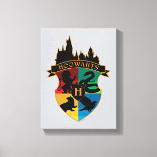 HOGWARTS™ Castle Crest House Pride Badge Canvas Print