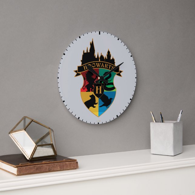HOGWARTS™ Castle Crest House Pride Badge Large Clock (Office)