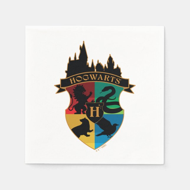 HOGWARTS™ Castle Crest House Pride Badge Napkin (Front)