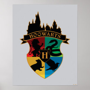 HOGWARTS™ Castle Crest House Pride Badge Poster