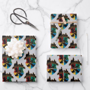 HOGWARTS™ Castle Crest House Pride Badge Wrapping Paper Sheet