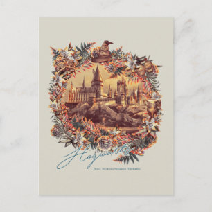 HOGWARTS™ CASTLE Floral Graphic Postcard