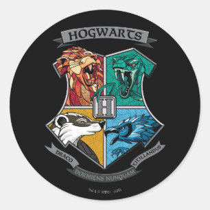 HOGWARTS™ Crosshatched Emblem Classic Round Sticker