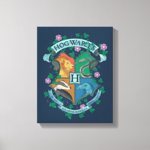HOGWARTS™ Floral Crest Canvas Print