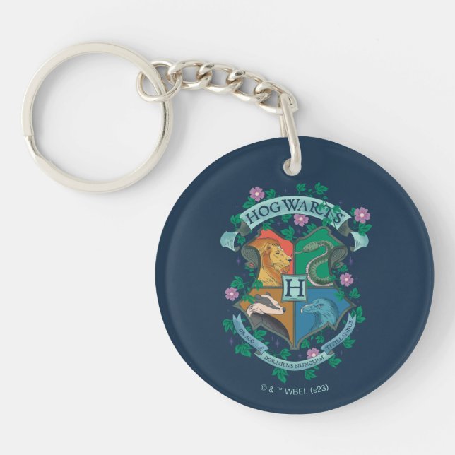 HOGWARTS™ Floral Crest Key Ring (Front)