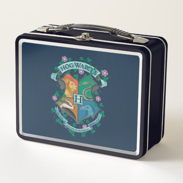 HOGWARTS™ Floral Crest Metal Lunch Box (Front)
