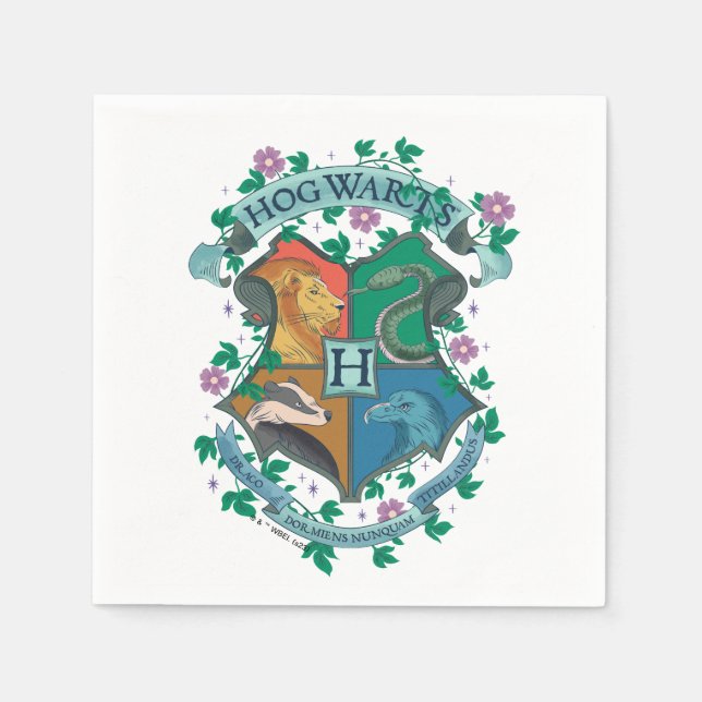 HOGWARTS™ Floral Crest Napkin (Front)