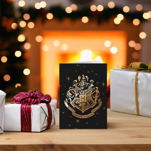 HOGWARTS™ Glistening Golden Crest Holiday Card