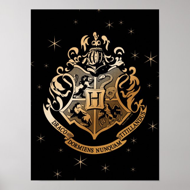 HOGWARTS™ Glistening Golden Crest Poster (Front)