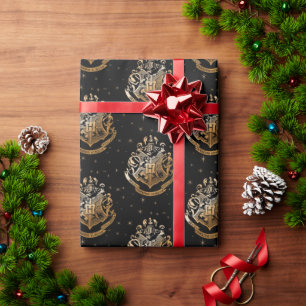 HOGWARTS™ Glistening Golden Crest Wrapping Paper